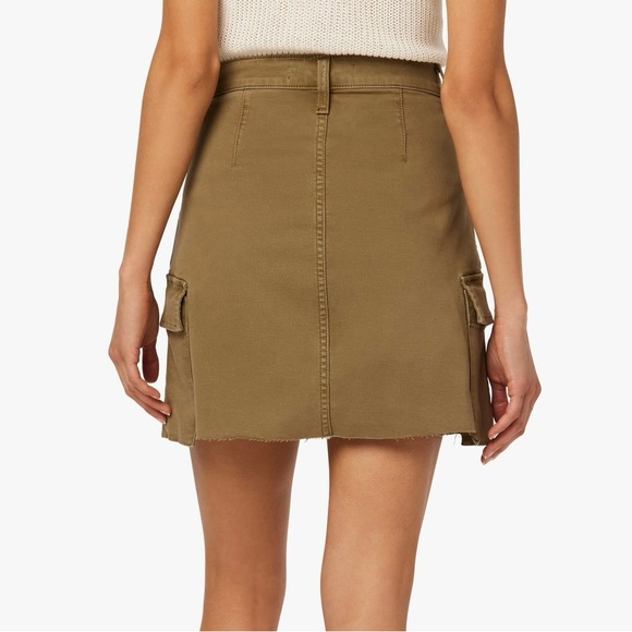 Joe’s Jeans Women’s The Cargo Skirt Denim Utility Raw Hem Capers Green NWT - Picture 2 of 10